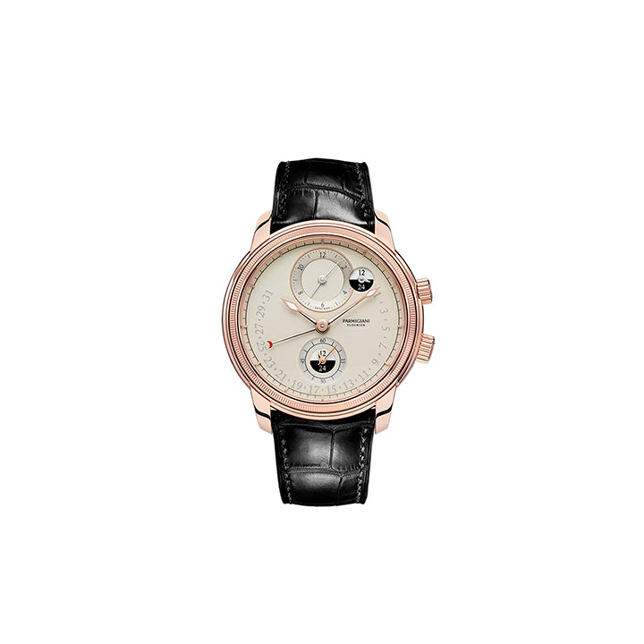 PARMIGIANI FLEURIER  <p> Watch Toric hemispheres retrograde </p> <p> Rose gold </p> <p> <FONT SIZE=2>  PFC493-1002400 </font> </p>